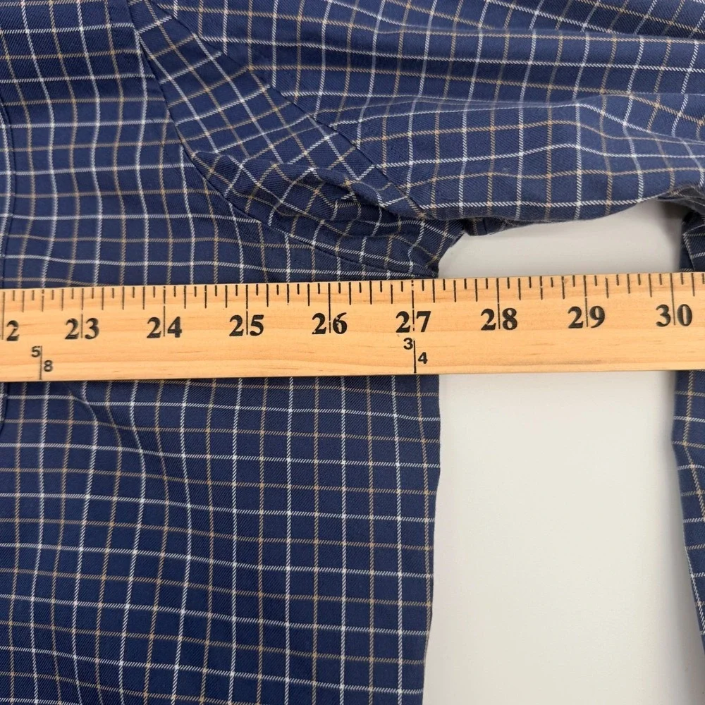 Duluth Trading Co Shirt Mens 2XLT Tall Blue‎ Plaid Grid Long Sleeve 54x35